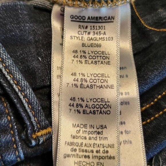 Good American Deep Wash Blue High Rise Skinny Jeans - Picture 7 of 11